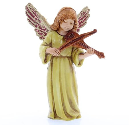 Moranduzzo Ange avec Violon pour Crèche de 11 cm – Standard 11 – Échelle 1:20 – Figurine Indestructible, Peinte à la Main, Produit Officiel, Sculpteur M. Landi