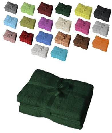 EXKLUSIV HEIMTEXTIL Duschtuch 2er Set 70 x 140 cm Dunkelgrün