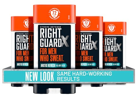 Right Guard Xtreme Defense Antiperspirant Deodorant Gel, Arctic Refresh Scent - 5-in-1 Deodorant Men Can Trust, 72-Hour Odor Control Invisible Gel for Men, 4 oz (4 Pack)