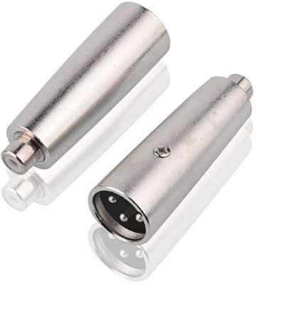 S SIENOC Placage de nickel RCA (F) à XLR (M) Adaptateur, RCA Femelle à XLR Masculin Connecteur métal Argent (RCA (F) - XLR (M), 2 Pièce)