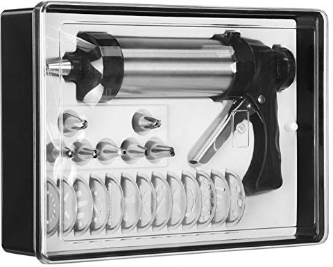 Cookie Press Gun Kit for DIY Biscuit Maker and Decoration with 8 Icing Nozzles and 13 Molds