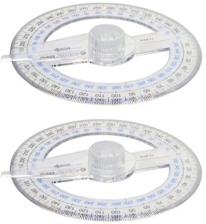 Utoolmart - Goniometro angolare in plastica a 360 gradi con braccio oscillante per misurazioni in pollici e centimetro, goniometro grande, 360 mm