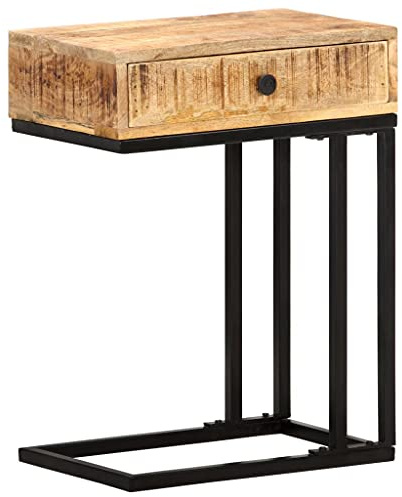 vidaXL Mangoholz Massiv Beistelltisch U-Form Kaffeetisch Sofatisch Couchtisch Wohnzimmertisch Laptoptisch Tisch Betttisch 45x30x61cm