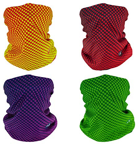 SMEHCF 4 Multifunktionstuch Gesichtsmaske Motorradmaske Sportmaske Sturmmaske Maske Halsmanschette Schal Bandana für Damen Herren Grün Orange Lila Rot Schwarz Farbverlauf