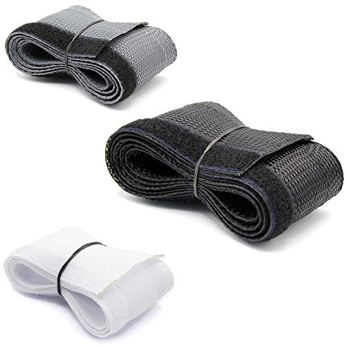 5m Flex Kabelschutz Kabelschlauch Geflechtschlauch Klettverschluss Gewebeschlauch Klett in schwarz, weiß oder grau Ø 15-17, 20-23, 25-30, 30-35mm (weiß Ø 15-17mm)