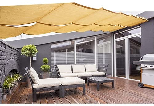 GDMING Sonnensegel Seilspanntechnik, Sonnenschutz Pergola Abdeckung, Drahtgleiten Welle Überdachung Zum Terrasse Terrasse Garten Dach Polyester
