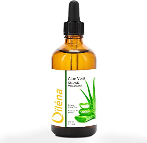 Aceite Macerado de Aloe Vera Puro · Aceite Corporal, Facial y Capilar de Aloe Vera · Aceite Natural para Masajes Corporales · Hidratante Aloe Vera · 50 ml