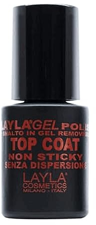 LAYLA Gel Polish Non-stick Top Coat Top Coat ohne Dispersionsschicht. Ideal zur Verwendung von Chrom-Pulver und zur schnelleren Anwendung von semi-permanentem Gel, 10 ml