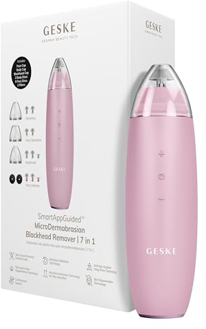 GESKE MicroDermabrasion Blackhead Remover 7 in 1 Mitesserentferner | SmartAppGuided™ MicroDermabrasion Blackhead Remover | Elektrischer Porenreiniger | Innovativer Vakuumsauger