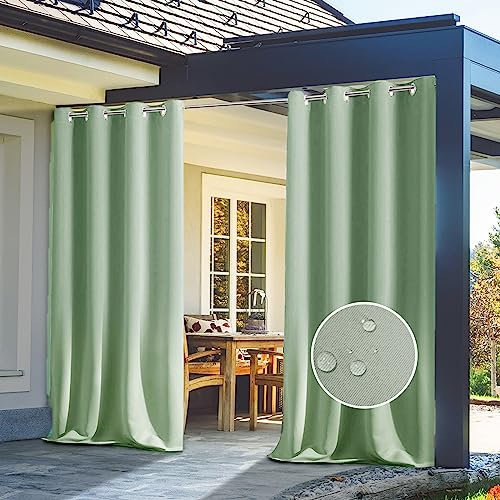 GZQIAWY 1PC Outdoor-Vorhänge für Pavillon,wasserdichte Outdoor-Möbel,Schlafzimmer,Dekoration,Fenstervorhang-Ideen,Duschvorhang-Design Hellgrün 228.6 cm x 114.3 cm (Breite x Höhe)