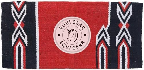 EQUIGEAR Western Show Horse Satteldecke aus neuseeländischer Wolle, Western-Design, handgefertigte Satteldecke, Wollpolster, Sensor Flex (Anpassung möglich), WK79 (34x42)