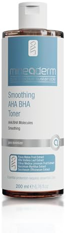 Mineaderm Smoothing AHA BHA toner, ansiktsvatten med 5 % glykolsyra, 2 % salicylsyra, niacinamid & lactic Acid, för slät hud och raffinerad porbild, 200 ml