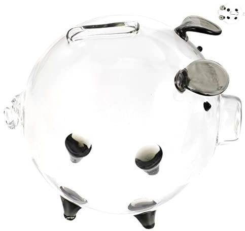 TOYANDONA Glass Piggy Bank Creative Saving Pot Coin Holder Adornment for Home Decor Childrens Piggy Bank