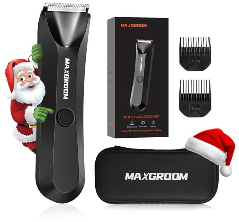 Maxgroom ManScape Body Hair Trimmer Men, Electric Razor for Pubic Hair, Ball Shaver with Stored Case, IPX7 Waterproof Body Groomer for Private Parts (Bronze)