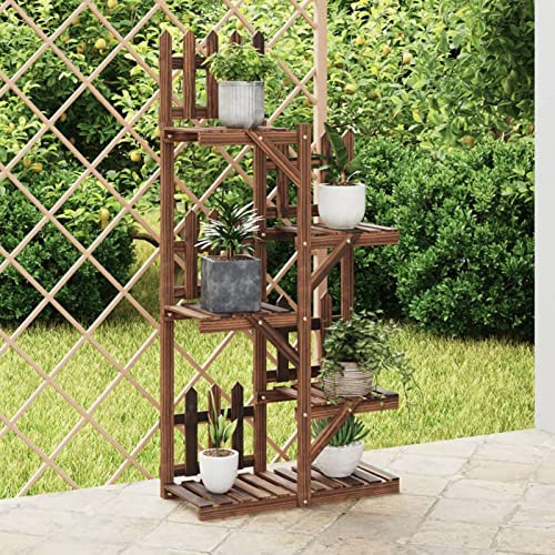 ShGaxin Blumenständer, Pflanzentreppe Outdoor, Blumentreppe Draußen, Pflanzenregal, Pflanzenständer, Balkon Möbel, Blumenregal, 60x25x130 cm Massivholz Tanne
