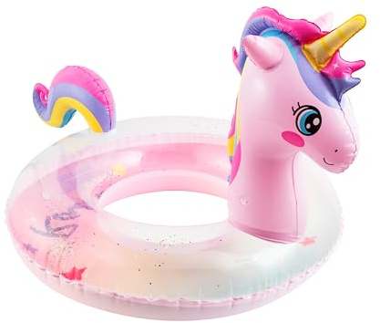 GROBRO7 Gradient Aufblasbarer Pool Float - Rosa Einhorn Glitzern Pool Float mit Schwanz, Riesiger Pool-Schwimmer Ring Spielzeug für Kinder Adult Sommer Strand Schwimmen Party Dekor (10+ Jahre Alt)