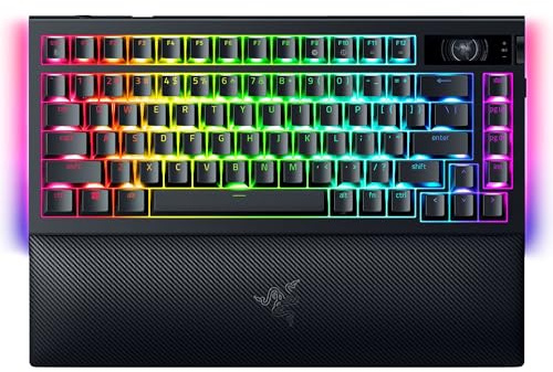 Razer RazeRazer BlackWidow V4 Pro 75% - Wireless Hot-Swappable Gaming-Keyboard - OLED Display (command dial, 4K Hz & Bluetooth connectivity, Snap Tap, magnetic palm rest) US Layout | Black