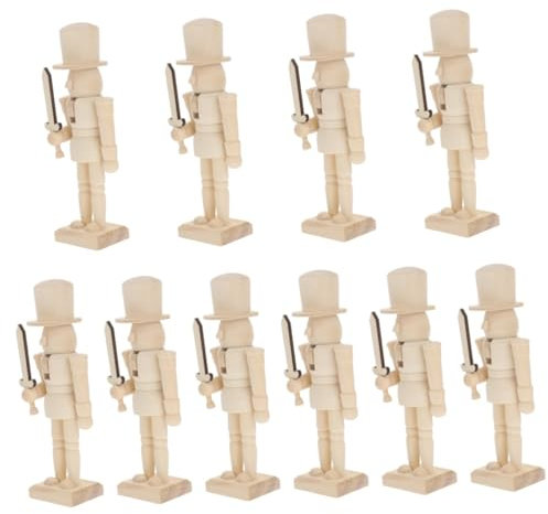 TOPBATHY 10pcs Diy Wooden Nutcracker Soldier Ornament for Christmas Decor Home Office
