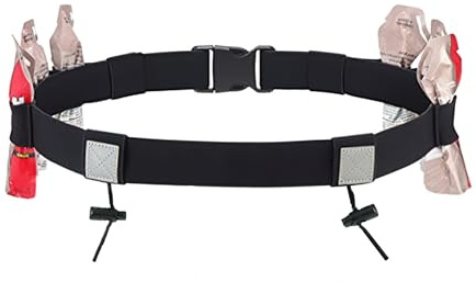 Verstellbarer Laufgürtel für Triathlon, Unsex Race Number Belt für Startnummer mit 6 elastischen Gelschlaufen, Ausdauer Elastisch Marathon Rutschfest Latzhalter Sport Renngürtel für Läufer Radfahrer