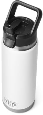 YETI Rambler Straw Bottle, Stainless Steel Vacuum Insulated Bottle with Leakproof Straw Cap, White, 26 oz (769 ml)