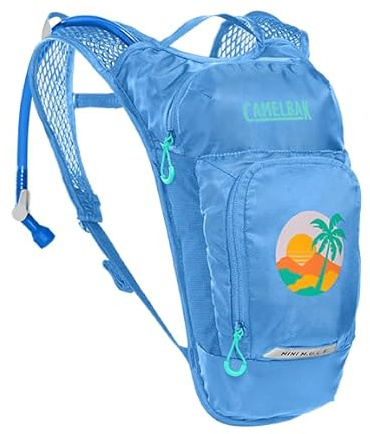 CamelBak Mini M.U.L.E. Trinkrucksack für Kinder zum Wandern und Radfahren, 1,4 l, Blau/Handfläche