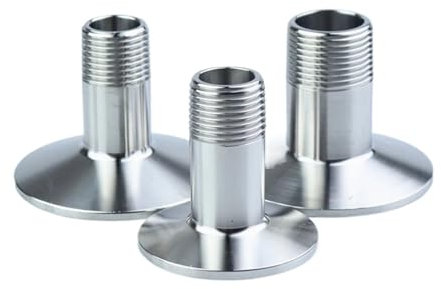 Pipe Fittings 1/8“ 1/4 1/2” 3/4” 1” 1-1/4” 11/2“ 2 SS304 Stainless Steel Sanitary Male Threaded Ferrule Pipe Fitting Tri clamp Adapter DN6(Ferrule 34mm,1/2)