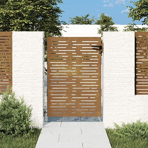 Lauuoeriau Barrière de jardin en acier Corten 85 x 125 cm - Design carré