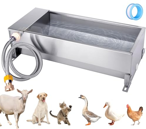 7.5L Edelstahl Tränkeautomat für Hund, Huhn, Ziege & Schwein | Automatischer Wasserspender Mit Wassertank & Schnellanschluss für Hof, Stall & Garten, Geeignet für Hund, Huhn, Ente