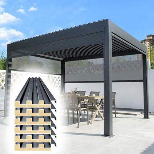 HWLL Roofing Sheets 6pcs Outdoor Pergola Metal Roof Panels, Thickened Polycarbonate Roof Cladding Board, All-Weather Roof Shingles for Corridor Garden Sheds(L- 1.5m/4.9ft)