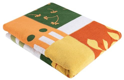 OrganicClub Coperta in 100% cotone, per divano, divano o letto, per tutte le stagioni, coperta in spugna di cotone leggera e traspirante, coperta da picnic, lenzuolo in spugna (giardino estivo)