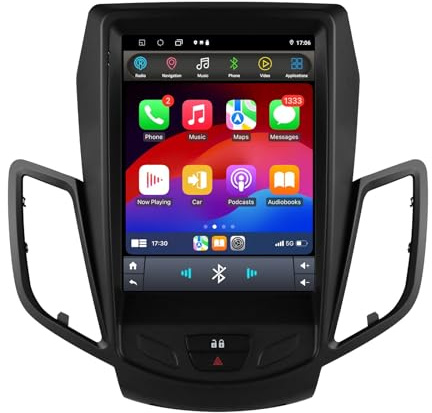 Ossuret Bilradio för Ford Fiesta (2009–2017), 9,7 tum Android 14 pekskärm 2+32 GB GPS-navigering med Carplay Android Auto Rattstyrning Bluetooth DSP TPMS OBD2 DAB+