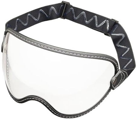 KWTN Motociclo Visiera Universale for Casco Jet 3/4, con Lente a Bolla, Parabrezza for Moto, capacete, for da (Trasparente)(Clear)