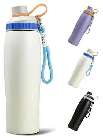 FitDA 600 ml Gourde Isotherme Sport, 18/8 Inox Bouteille Isotherme