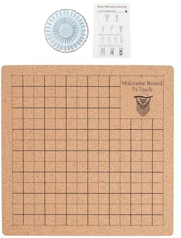 Makramee-Kombination, 20 x 20 cm, tragbares Projektbrett mit Rastern und Stiften, wiederverwendbares Makramee-Board mit Anleitung (evtl. nicht in deutscher Sprache), handgefertigtes Flechten