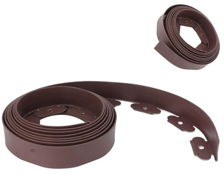 Kit, bordo per prato alto 12,7 cm x 4,6 m con 15 punte, bordo da giardino in plastica flessibile per aiuole, cortile e paesaggistica. (Caffè)