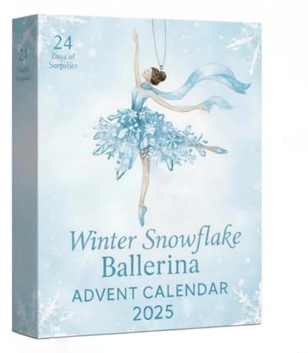 2025 Snowflake Ballets Dancers Advent Calendar, 24 Days Christmas Countdown Ornaments, Holiday Surprises Christmas Tree Advent Calendar Decoration for Kids Adults (Blue)