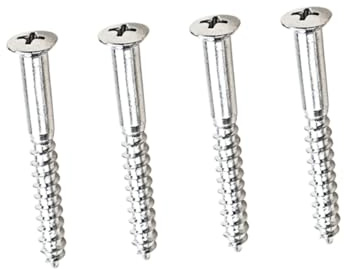 HAMPPLIES 4 Stück Metallschrauben für Gitarren Halsbefestigungsplatte aus Edelstahl 44,6x5mm Montage und Ersatzschrauben für E-gitarre und Bass