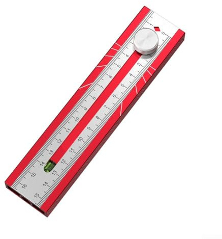 Winkelmesser-Werkzeug mit Multi-Winkel-Markierungen, sicherer Verriegelung und klarer Wasserwaage für genaue Positionierung auf Holz und Trockenbau (A)