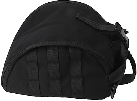 Qudinip Bolsa para Casco, Nailon Impermeable para Motocicleta, Bicicleta, Almacenamiento de Bicicletas con Interior Acolchado y Correa Ajustable, para Acampar Al Aire Libre, Senderismo, (Negra)