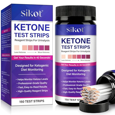Urin Teststreifen 150pcs, 10 Parameter Harnteststreifen Urinteststreifen für Leukozyten, Nitrit, Urobilinogen, Protein, pH, Blut, spezifisches Gewicht, Keton, Bilirubin und Glukose