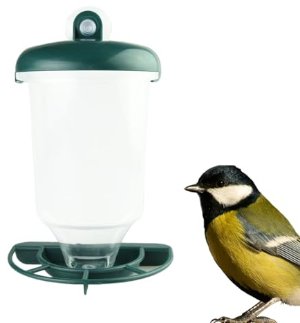 pequeño para pájaros | Recipiente y dispensador de Comida para jardín con,Estación de alimentación | para Ventana, balcón, terraza, jardín, Patio Trasero y césped