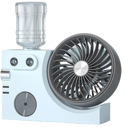Genérico Ventilador Con Nebulizador De Agua,Enfriador de Mesa Recargable USB con Nebulización | Ventilador con Nebulizador,Para Interiores Escritorio Hogar Verano Habitación Dormitorio Y Oficina