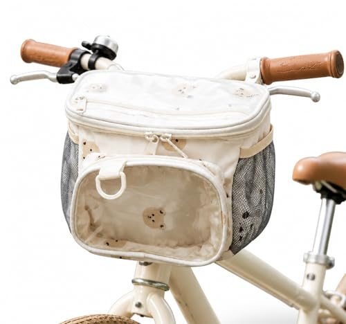 Sukizifa Lenkertasche Fahrrad Kinder, wasserdichte Vordertasche Mit Reißverschluss Für Laufrad, Dreirad Und Roller, Fahrradkorb Kinder Vorne Für Jungen Und Mädchen
