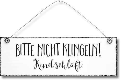 Bitte nicht klingeln Kind schläft - Dekoschild Türschild Wandschild aus Holz 10x30cm - Holzdeko Holzbild Deko Schild