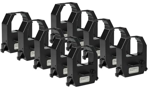 vhbw 10x Farbband Schriftband kompatibel mit Amano Pix 21 | Pix 3000, PIX-15, PIX-200, PIX-28, Pix 10 Nadeldrucker, Bondrucker - Schwarz