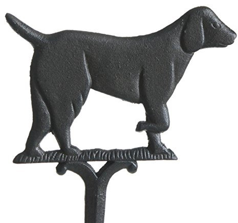 Trauer-Shop Grabschmuck Hund mit Stecker, Frost- und wetterfest. 33cm. 1 Stück.