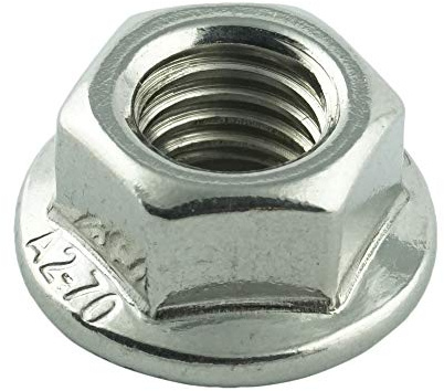 Eisenwaren2000 | M6 Muttern mit Flansch und Sperr-Rippen (100 Stück) - Flanschmuttern mit Sperrverzahnung DIN 6923 - ISO 4161 - Edelstahl A2 V2A - rostfrei