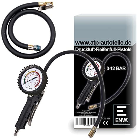 ENVA REIFENFÜLLER FÜLLPISTOLE 0-12 BAR + BGS 55401 ERSATZ SCHLAUCH 40 CM