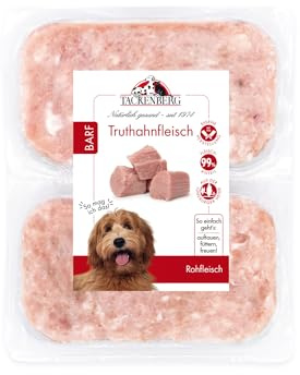 TACKENBERG Barf Truthahnfleisch für Hunde 14 x 500 g (7kg) - leckeres Frostfleisch als Hundefutter in Premiumqualität - geeignetes Gefrierfutter für Welpen & übergewichtige Hunde - ohne Zusatzstoffe