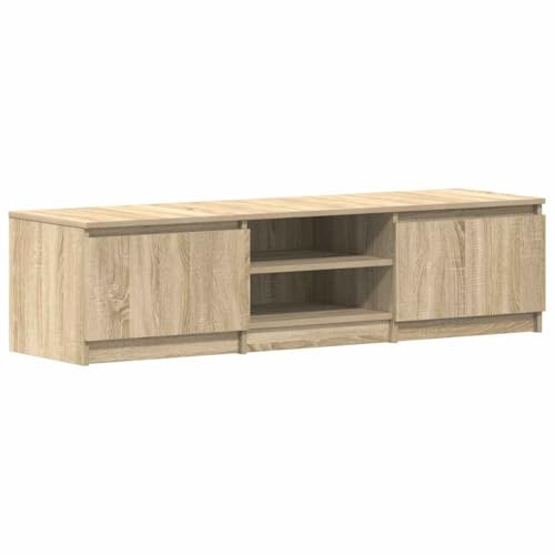 vidaXL TV Schrank mit 2 Schubladen 2 Fächern Lowboard Fernsehtisch Fernsehschrank TV Möbel Sideboard Sonoma-Eiche 140x40x35,5cm Holzwerkstoff